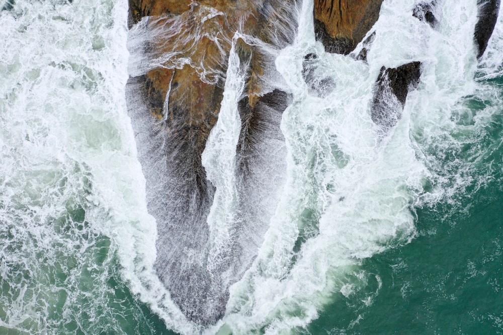 aerial photography of body of water