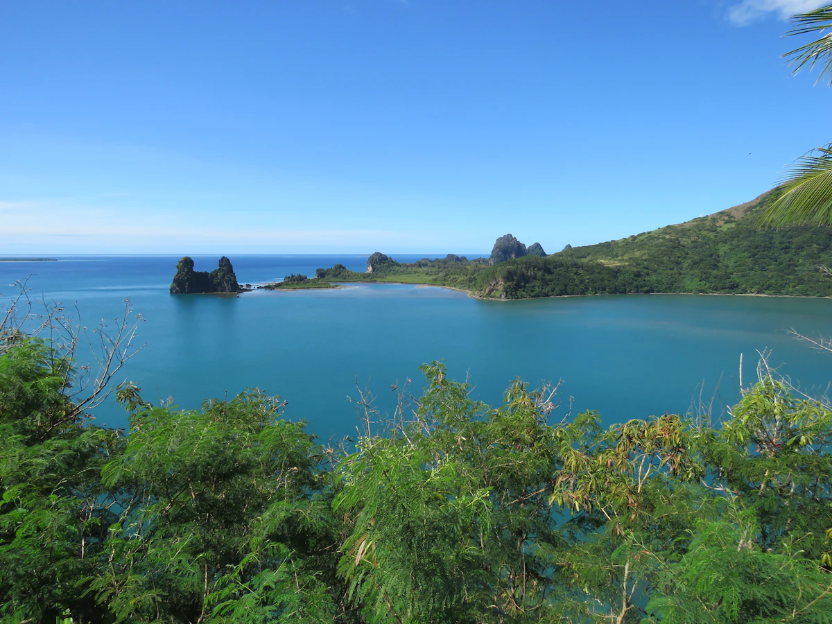 Tranquil coastal headlands and calm waters of Teluk Saleh in Sumbawa