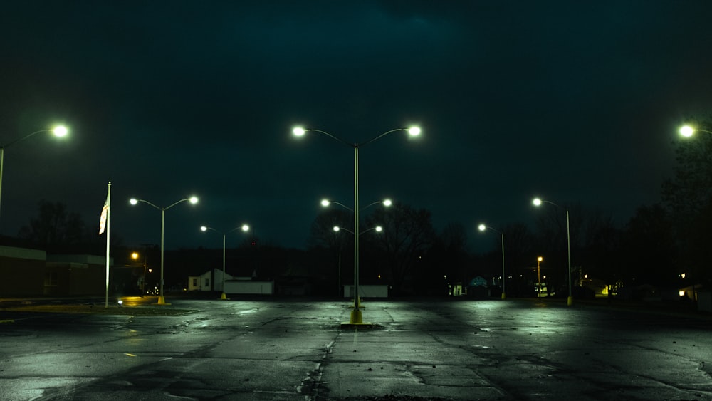 road lights at night