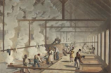 A bustling sugar trading floor with professionals analyzing market data.