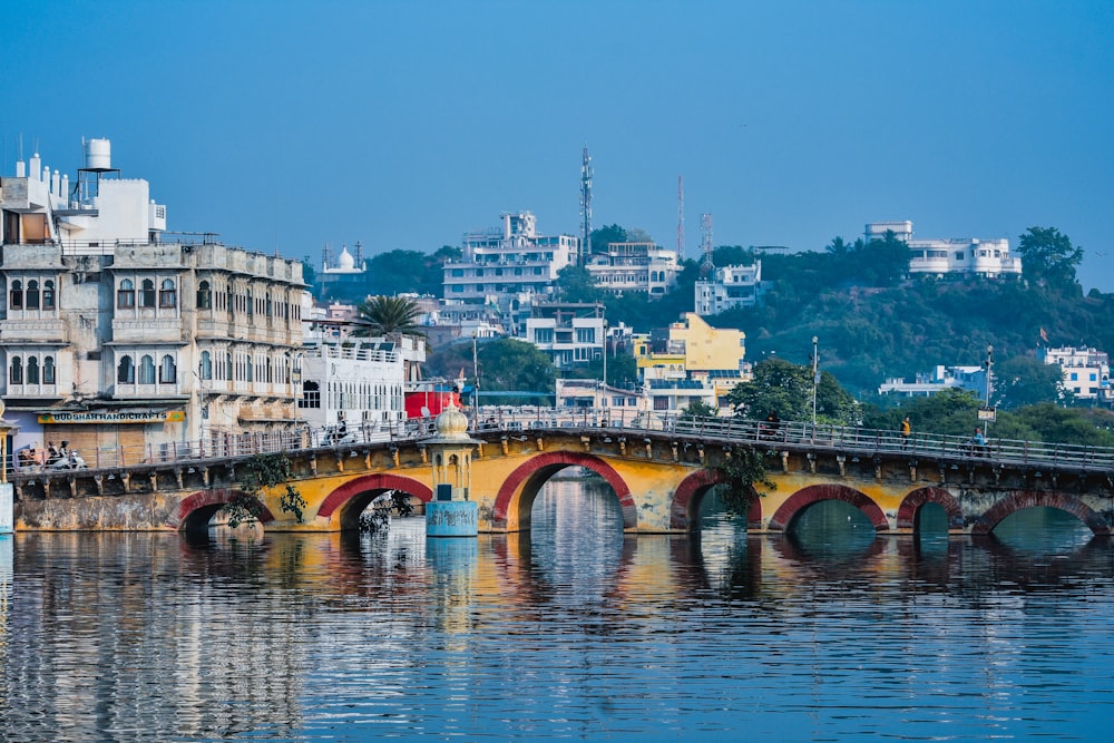 yellow and black concrete bridge