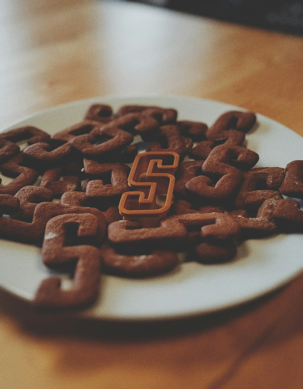 plate of food on brown surface