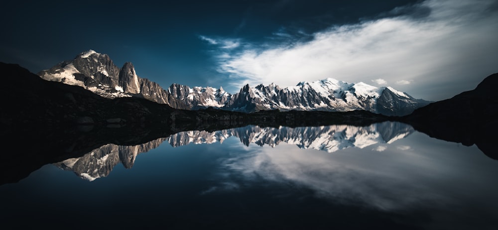 mountain near lake