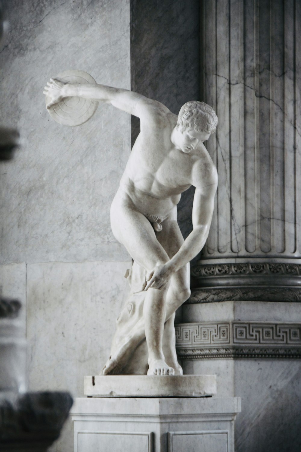 nude man white statue