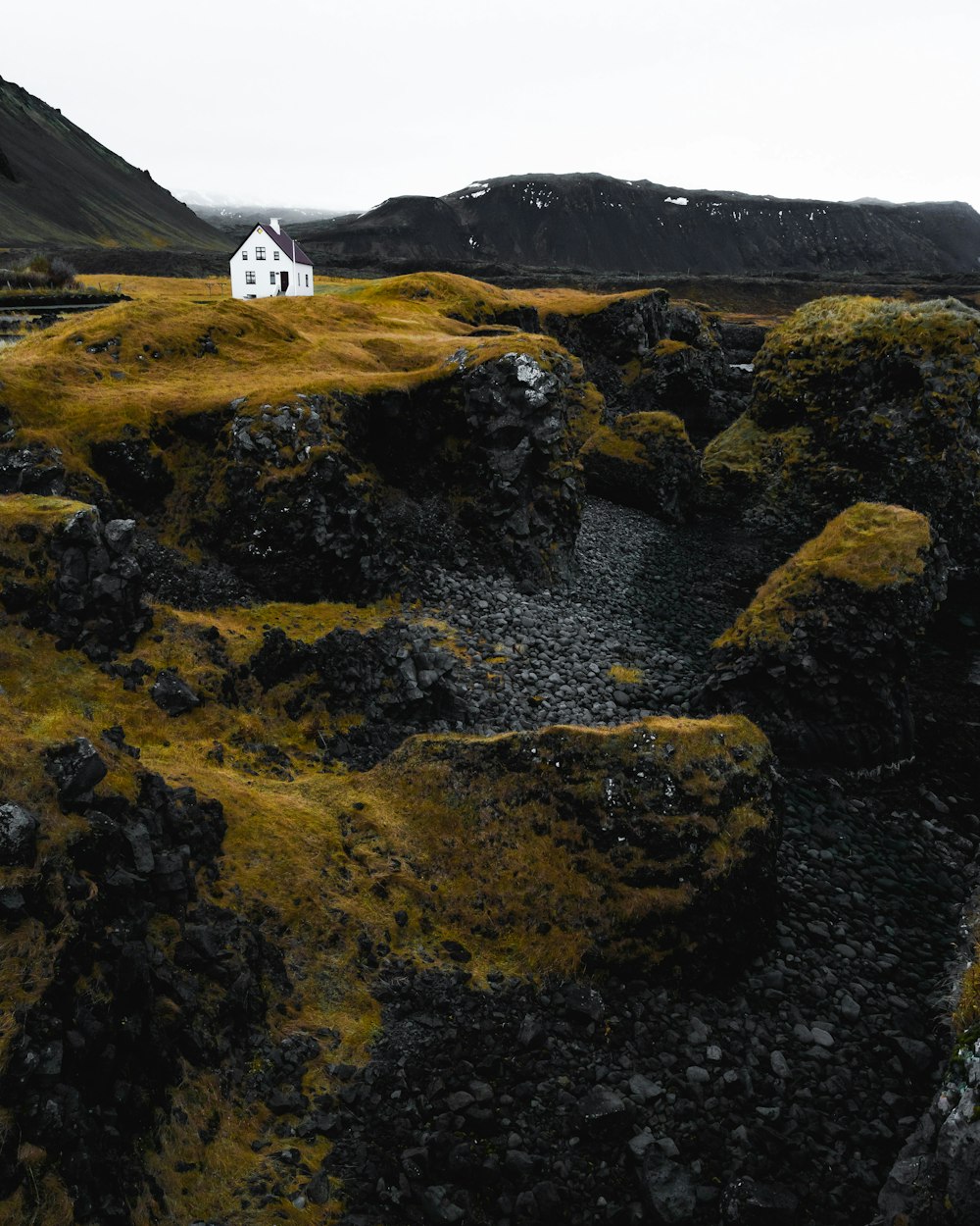 white house on cliff