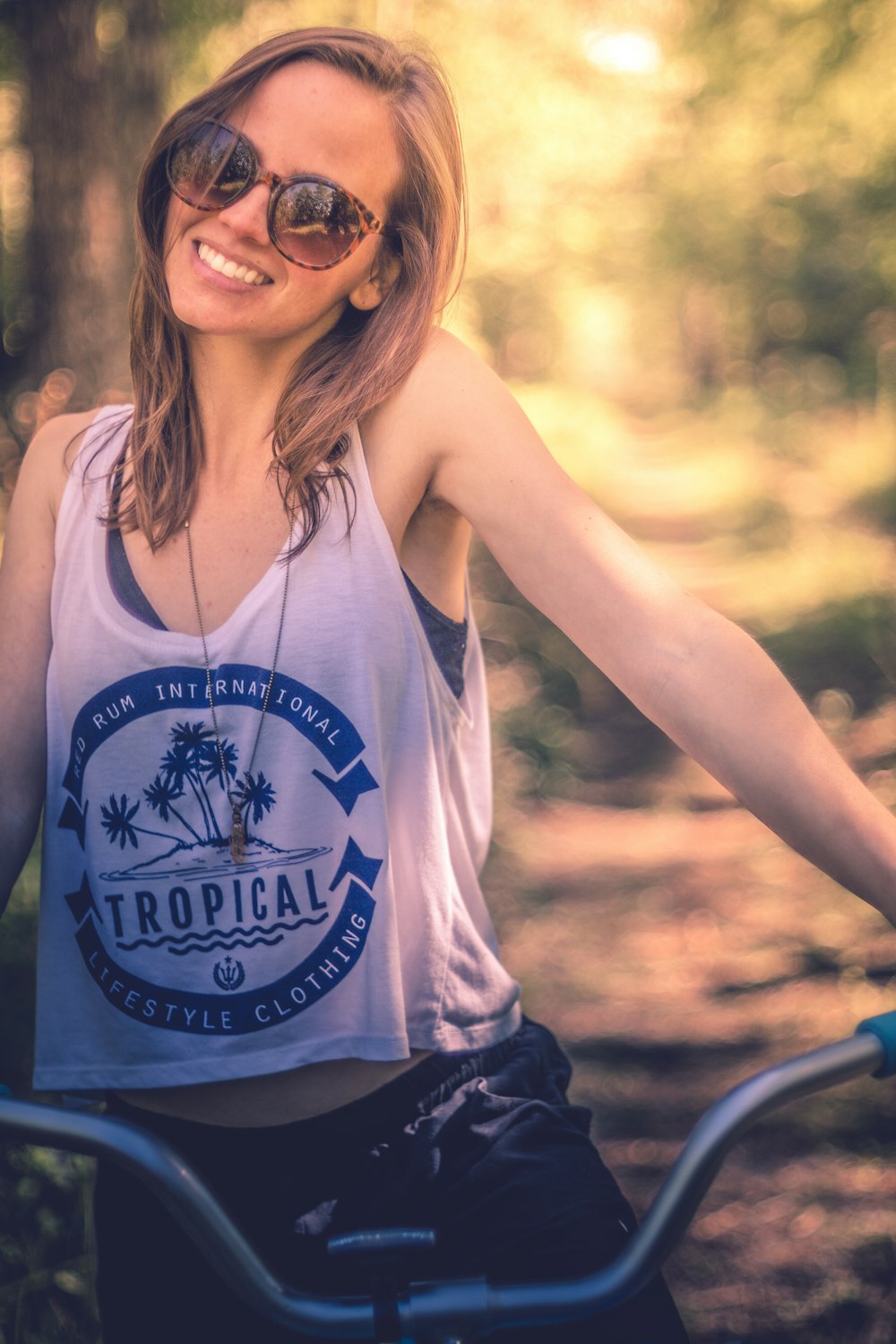 woman riding bicycle