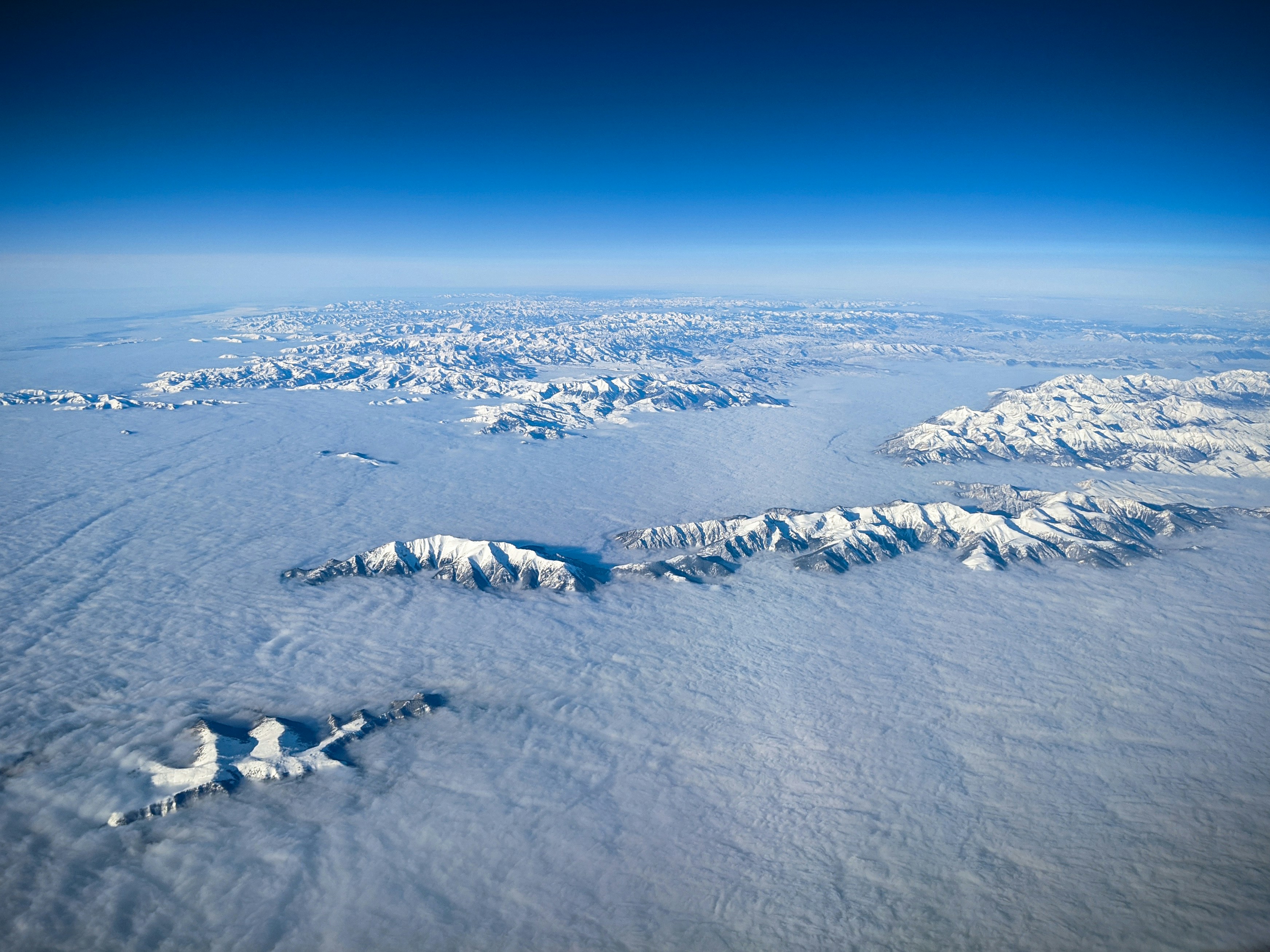 top view of snow mountains