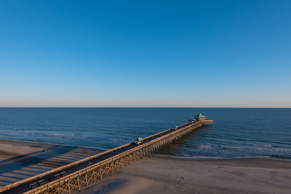 pier under blue sky