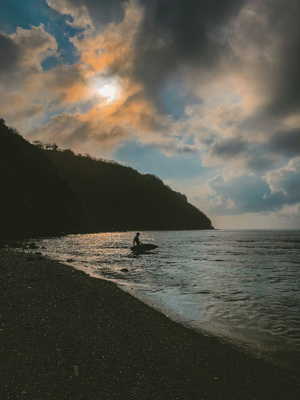 a person in a boat on a body of water