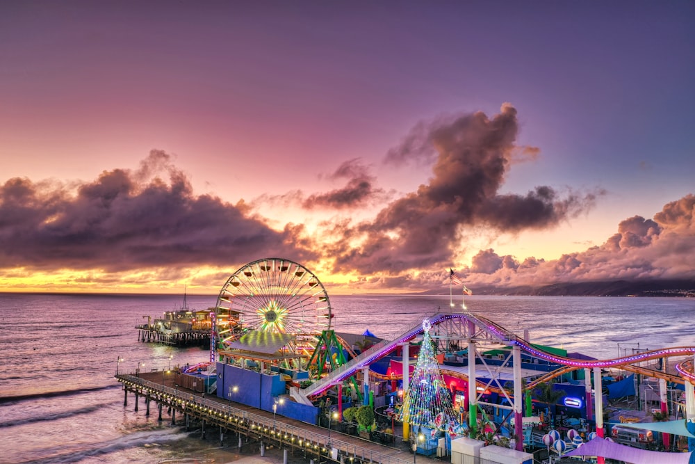 wide-angle photography of pier during daytime