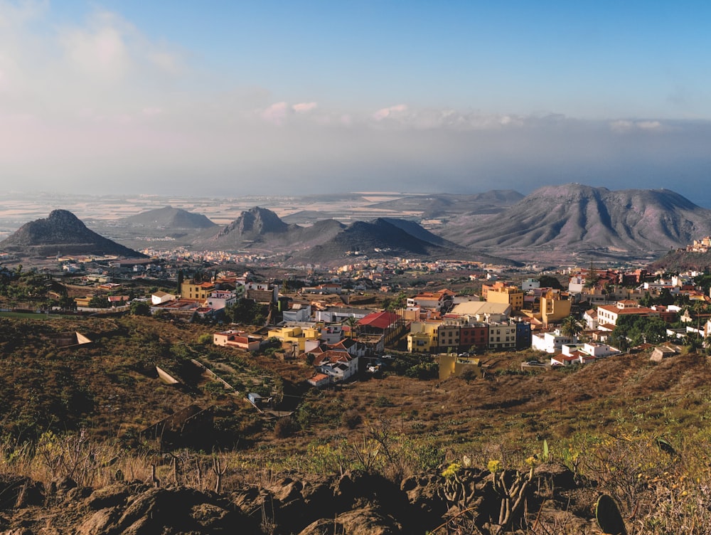 city view and mountain scnery