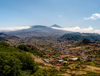 aerial photograph of city near mountain