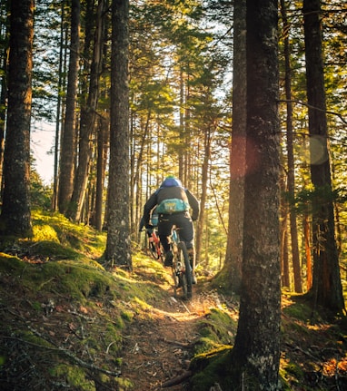 man riding bike