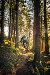 man riding bike