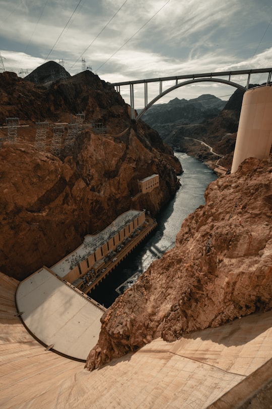 water under bridge in Hoover Dam United States