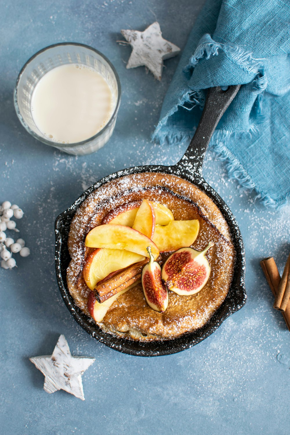 apple pie on black frying fan