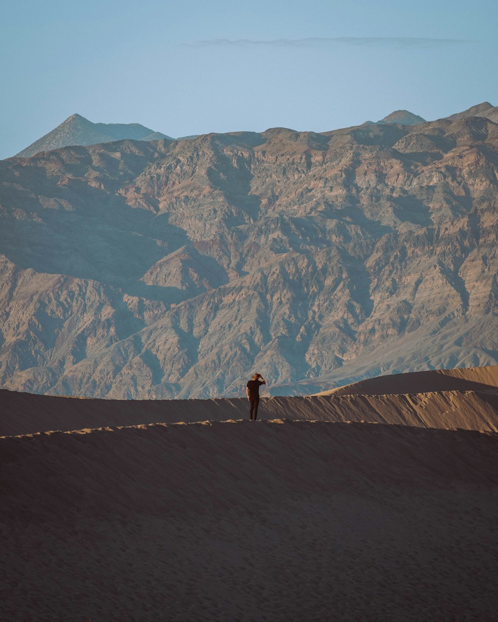 person standing infront of mountain