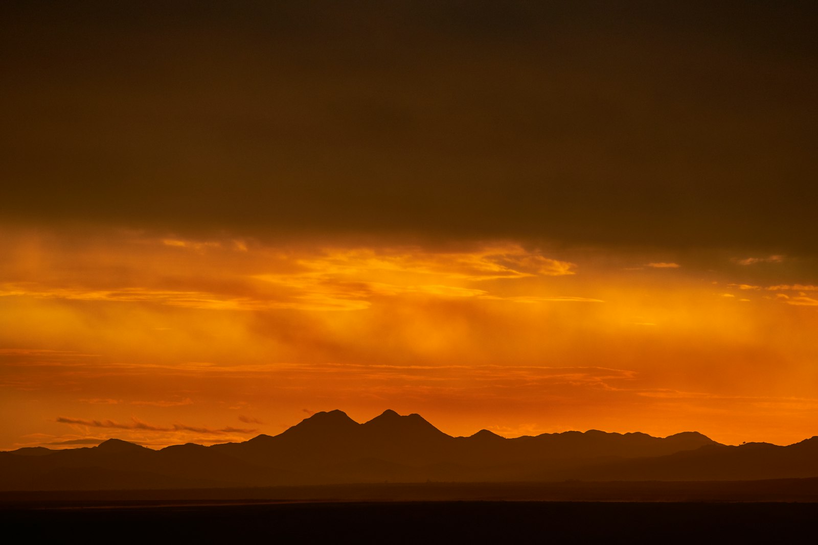 Sony a7 II + Sony FE 70-300mm F4.5-5.6 G OSS sample photo. Silhouette of mountain sunset photography