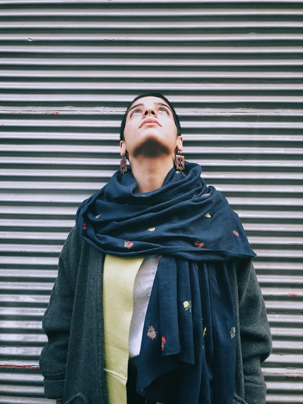 woman looking up