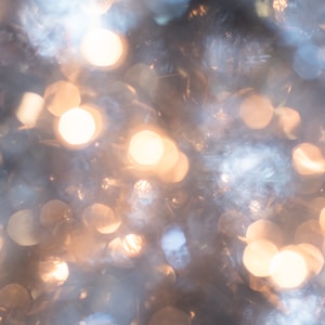 Christmas Bokeh Tinsel Tree with Holiday White Lights that Sparkle