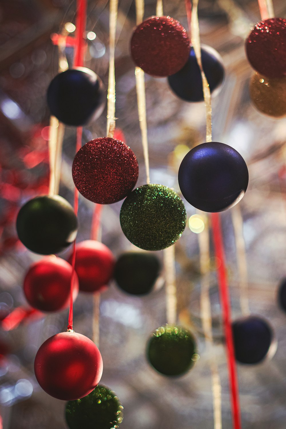 assorted-colored bauble decors
