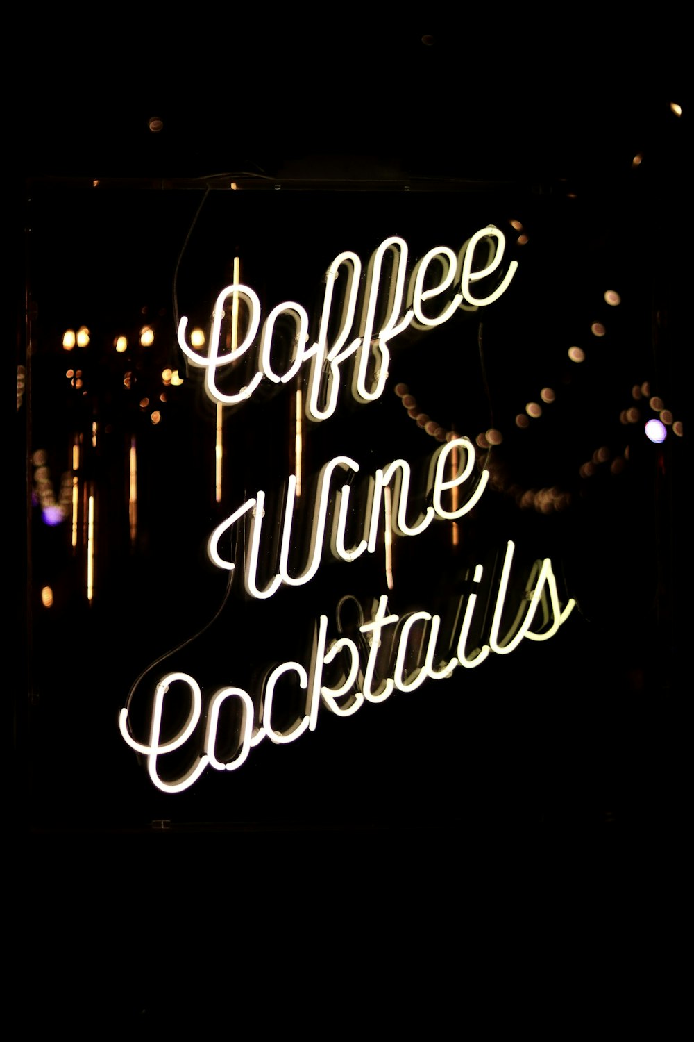 Café Vin Cocktails enseignes lumineuses