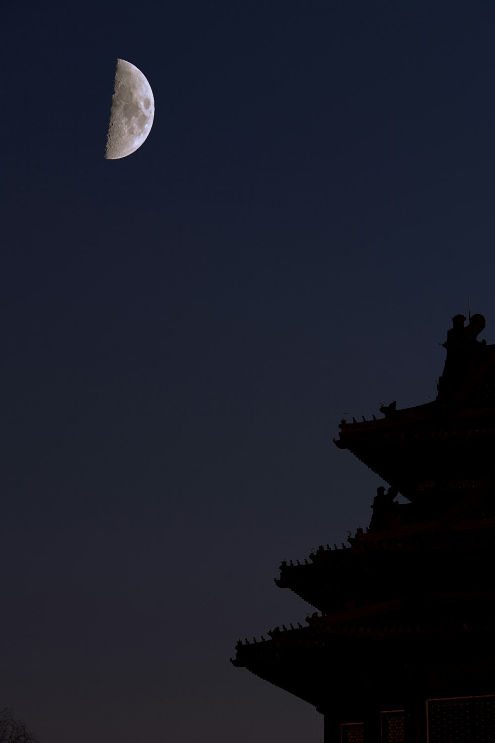 silhouette temple scenery