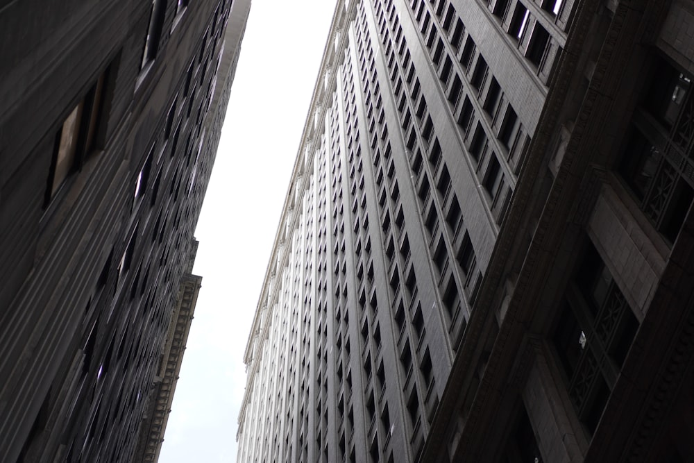 low angle photo of gray building