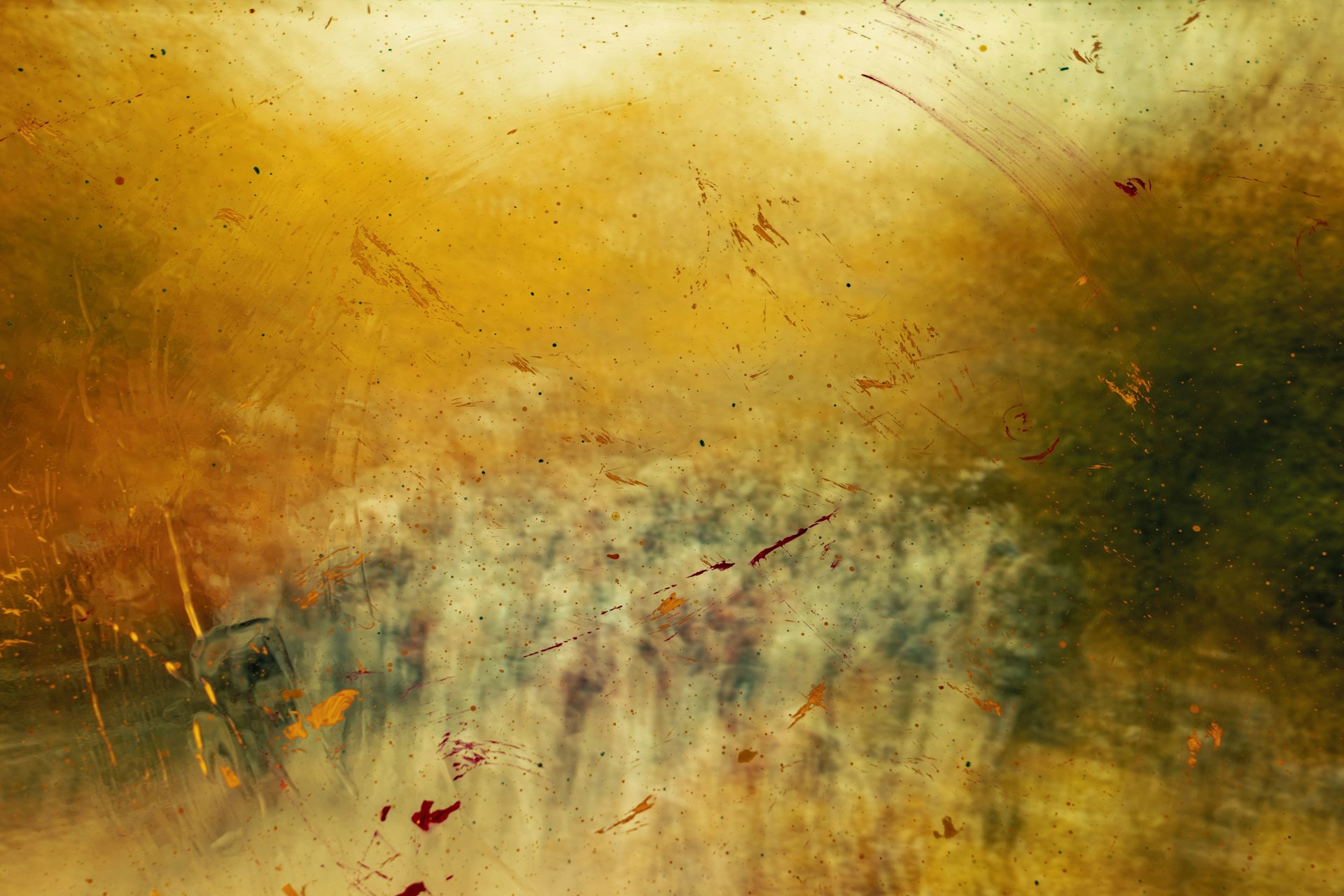 An evocative canvas blending soft and sharp textures, with hints of sci-fi inspired landscapes and fragmented forms.