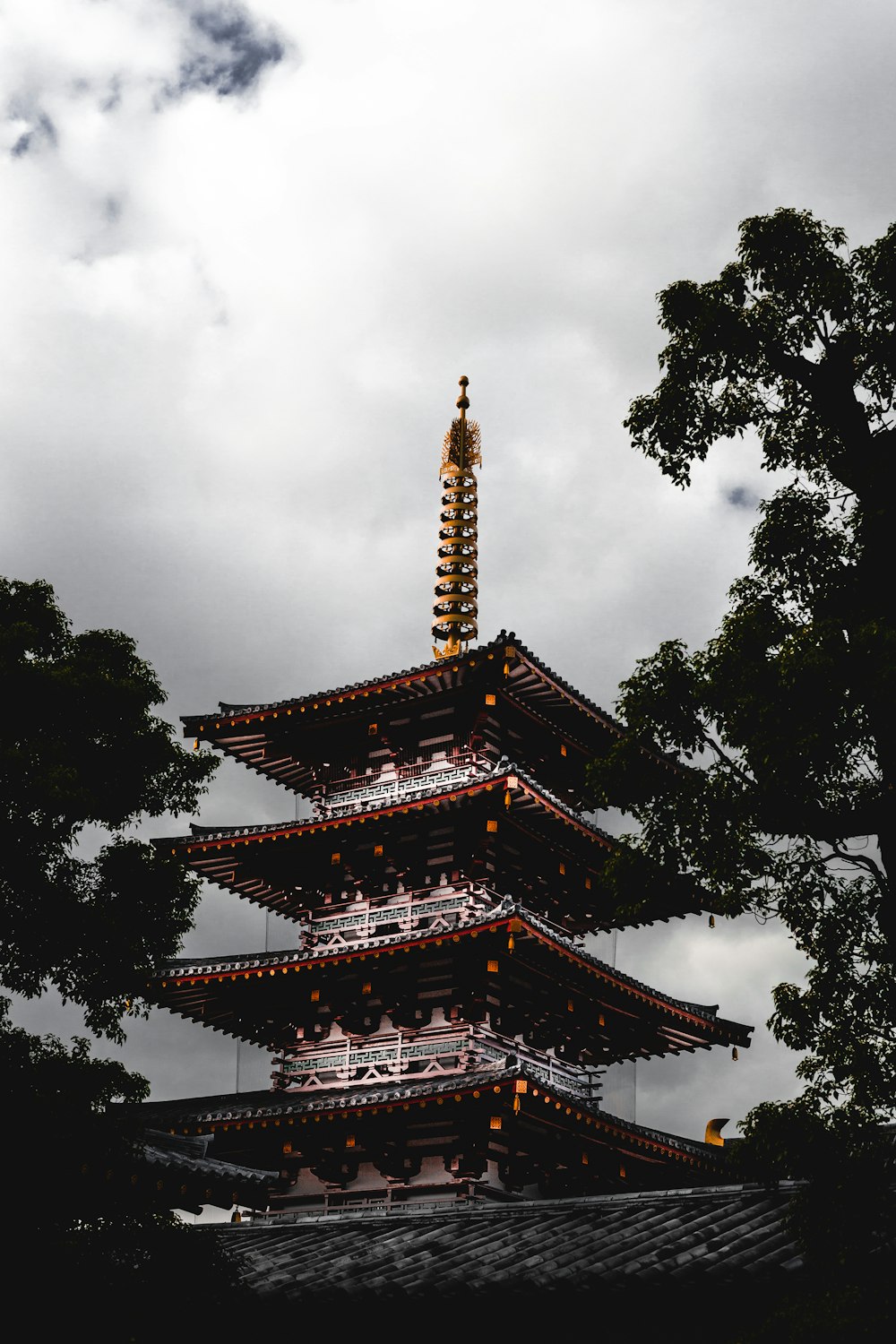 brown and white pagoda temple