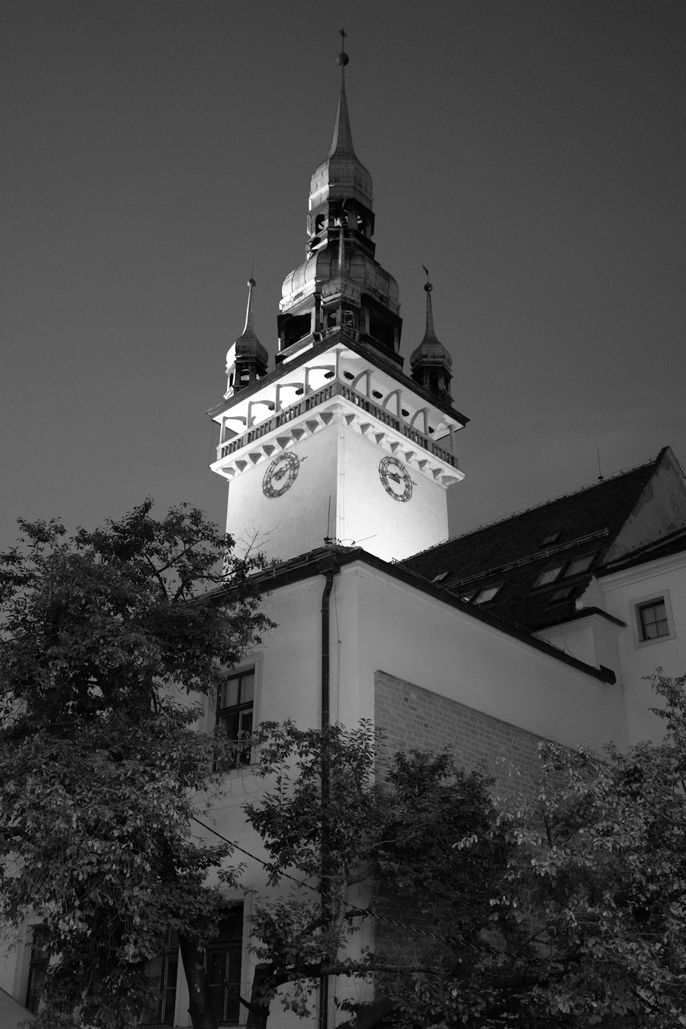 grayscale photo of concrete building