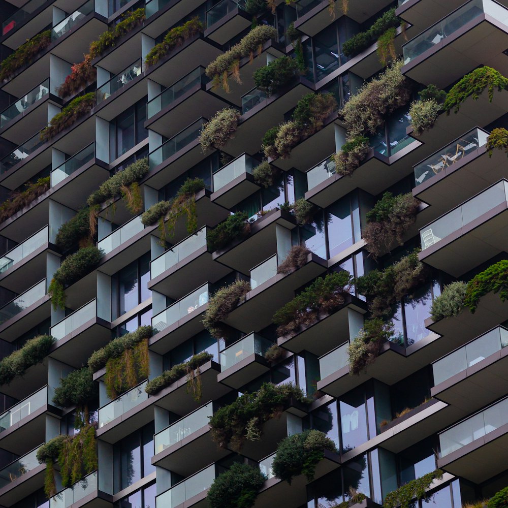 low-angle photography of concrete apartment building