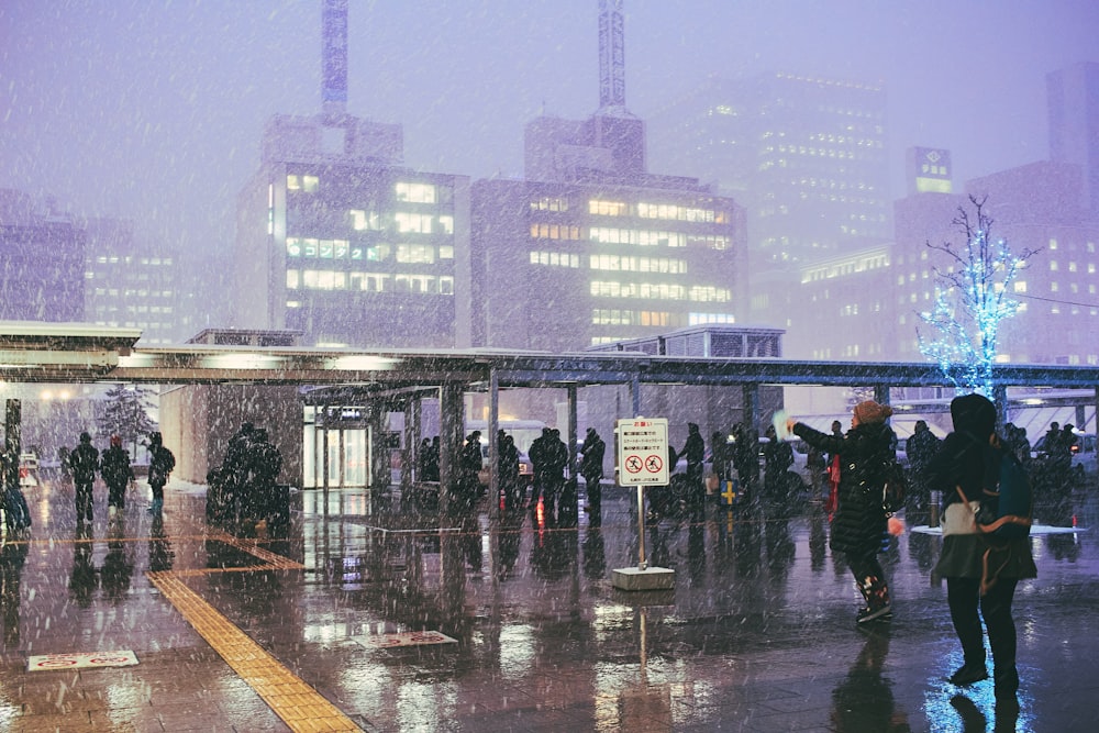 people walking near buildings