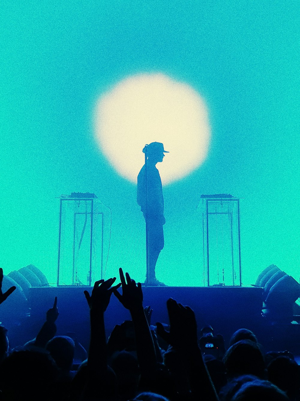 silhouette of person in stage