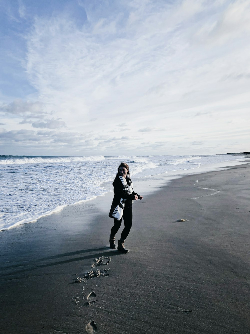 woman on seashore