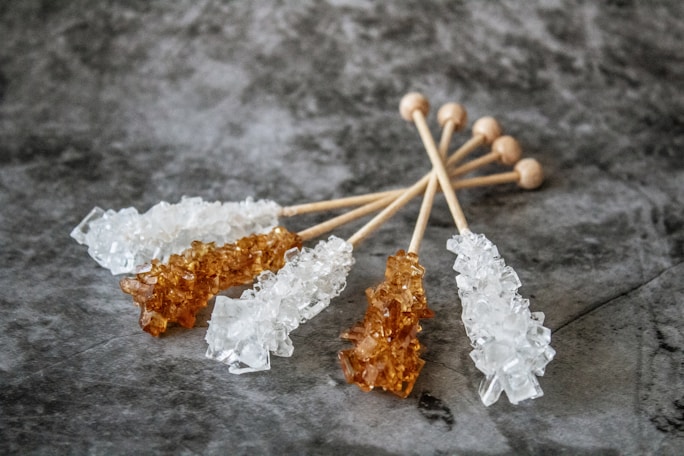 Rock Candy Made with homemade sweetener blend.