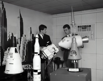 Space Scientists: two men near machines