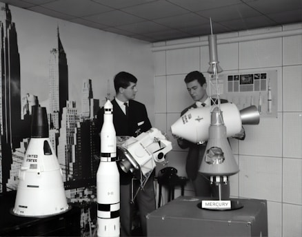 Space Scientists: two men near machines