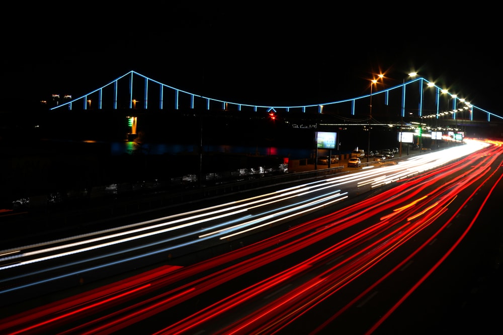 timelapse photo of vehicle tailights