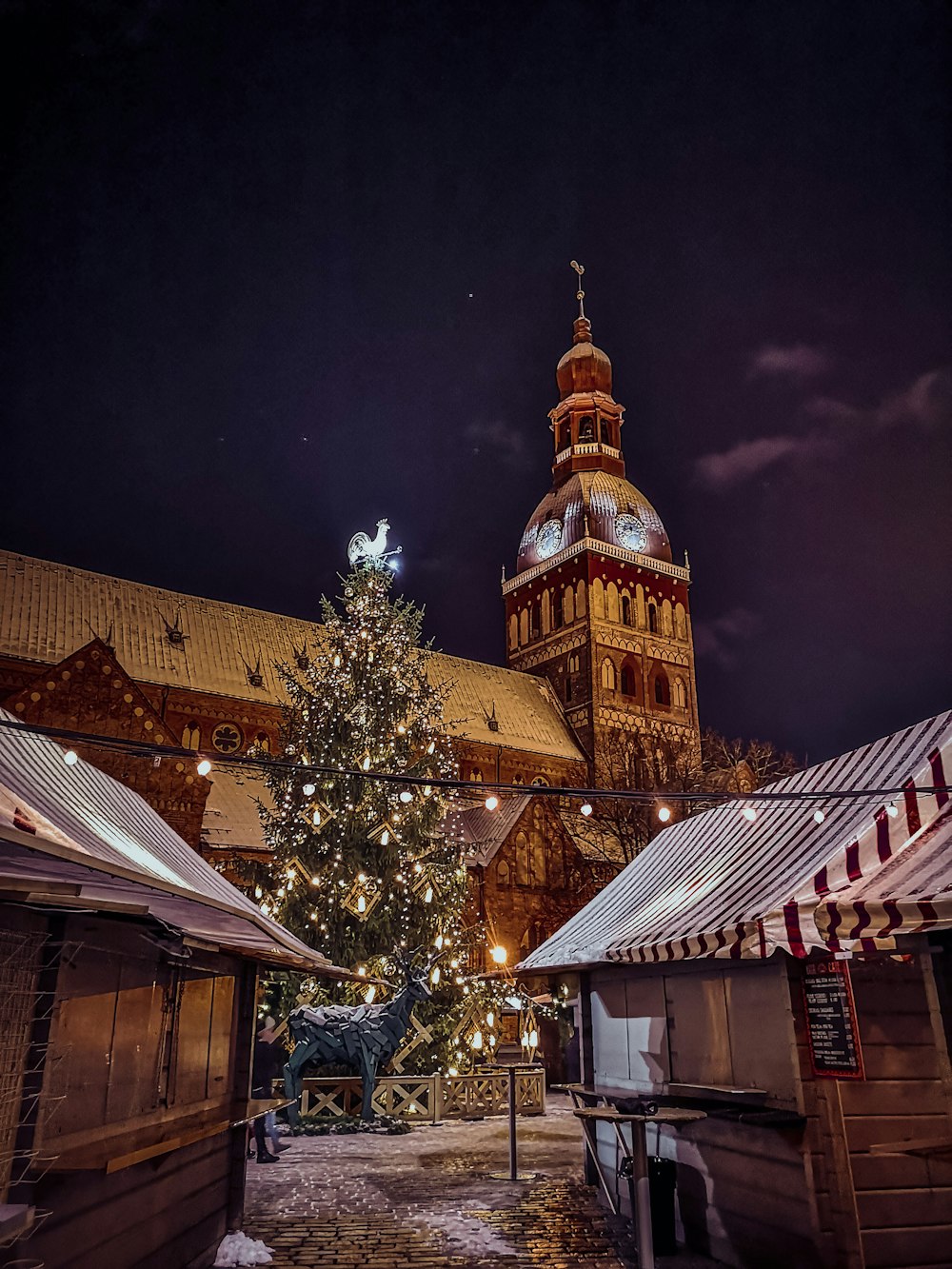 lit Christmas tree