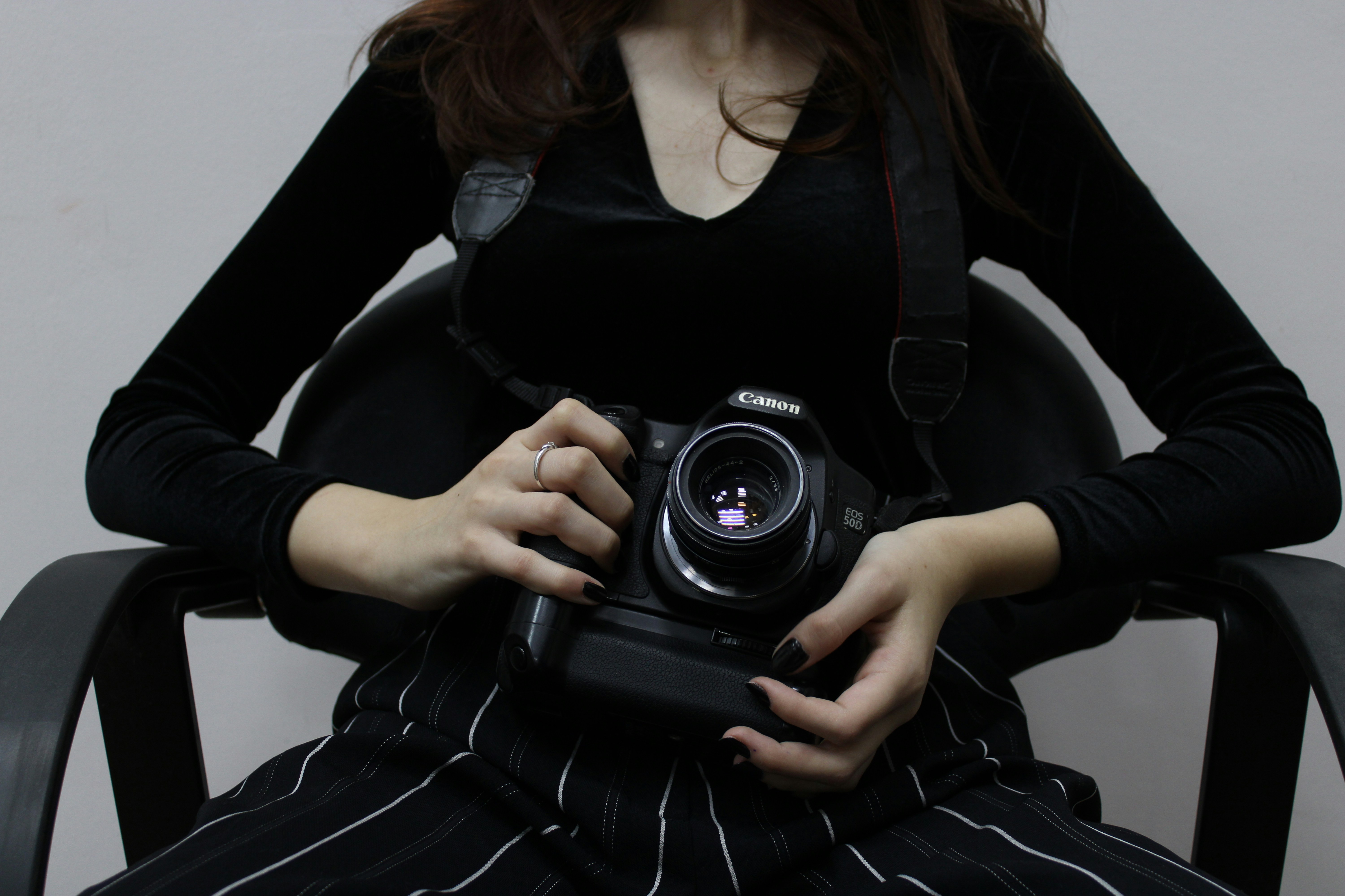 woman holding camera
