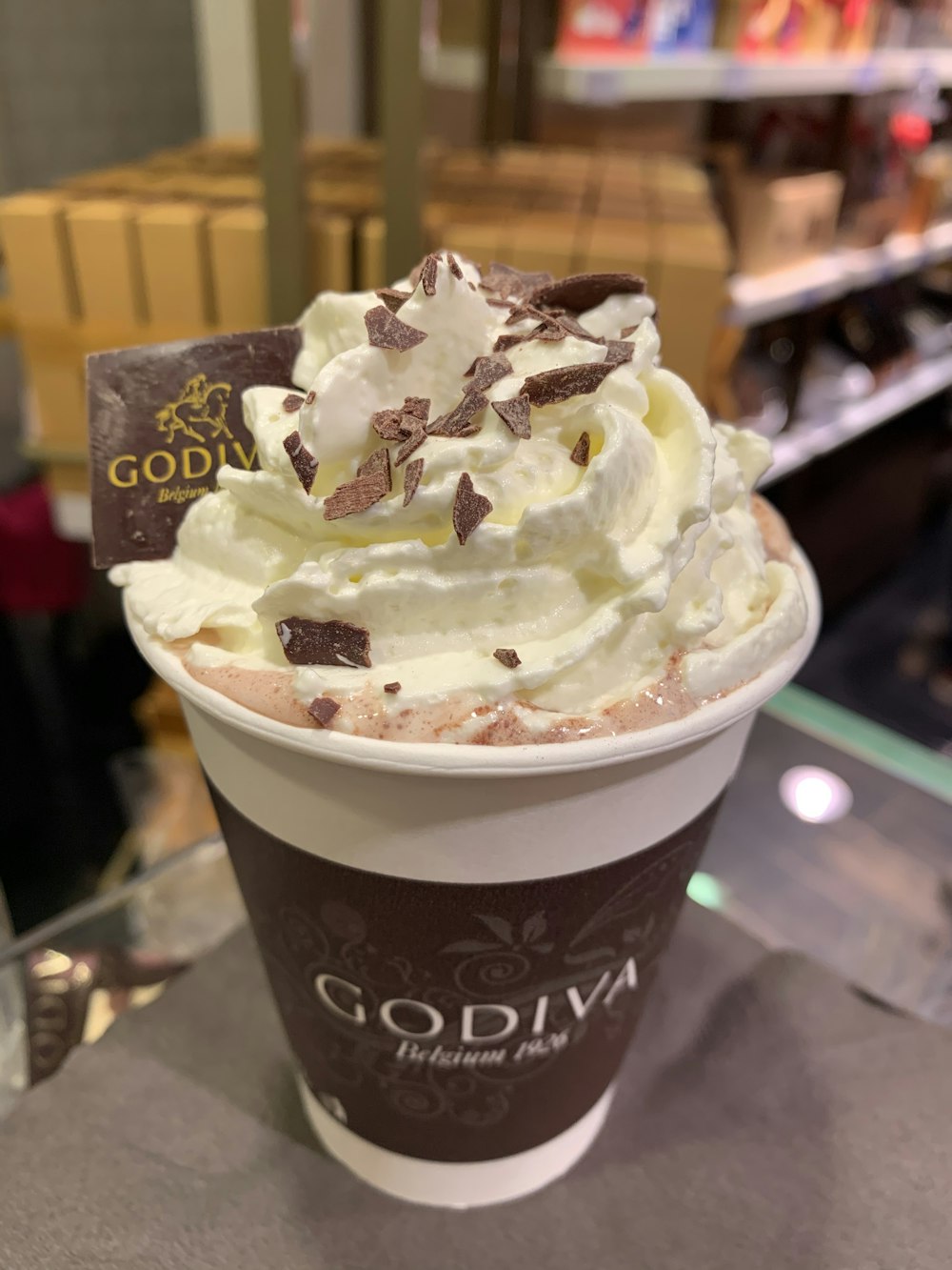 Godiva ice cream in cup