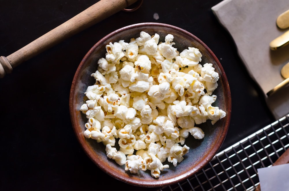 popcorn on bowl