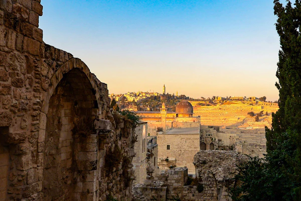 Old City of Jerusalem at golden hour
