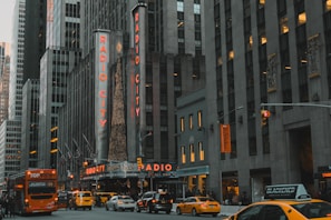 vehicles on road in Radio City