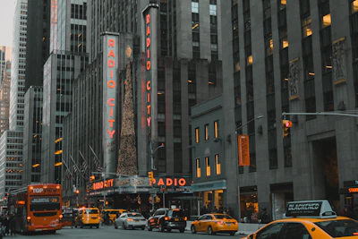 vehicles on road in Radio City