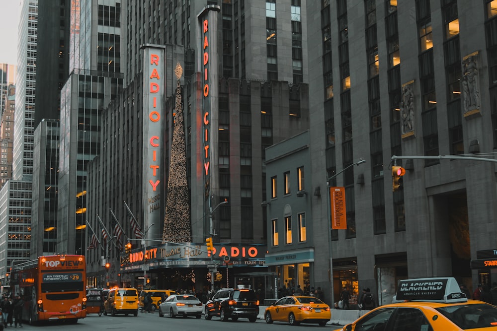 vehicles on road in Radio City