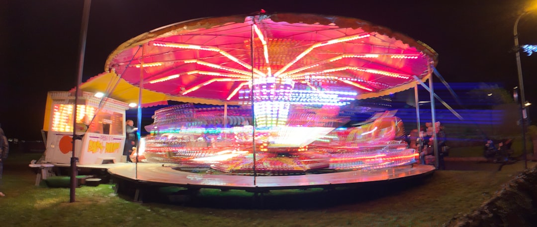 time-lapse photography of carousel ride during night time