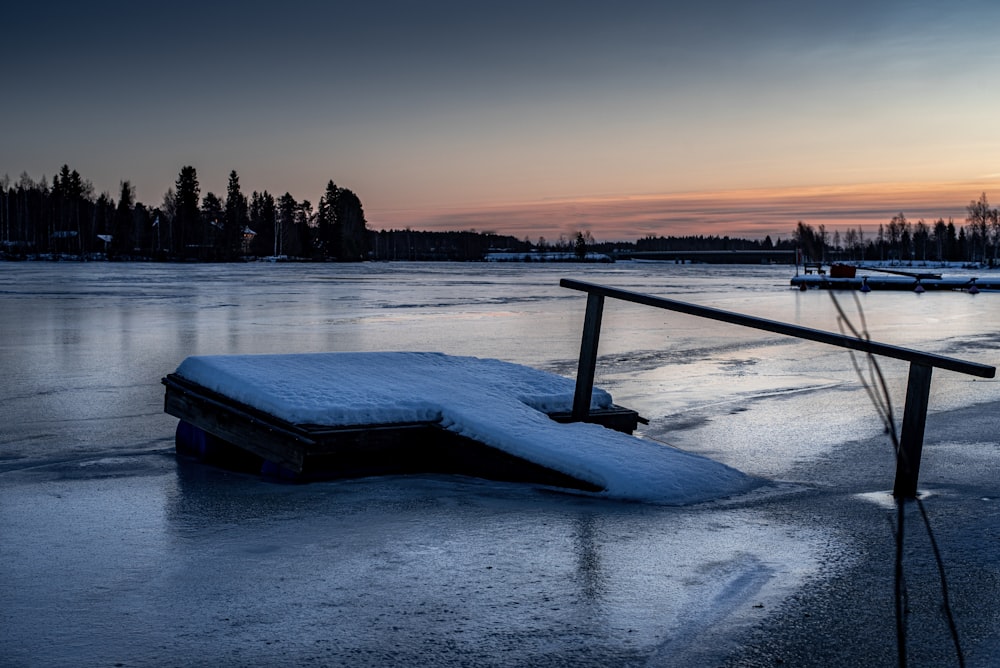 body of water and city during winter