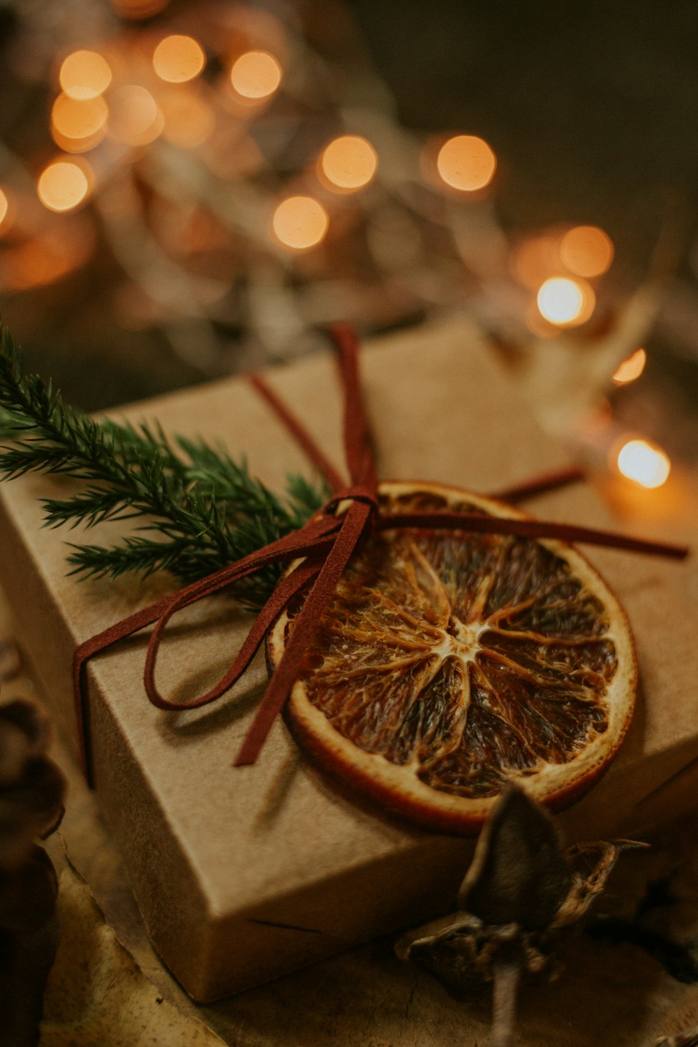 sliced lemon on box